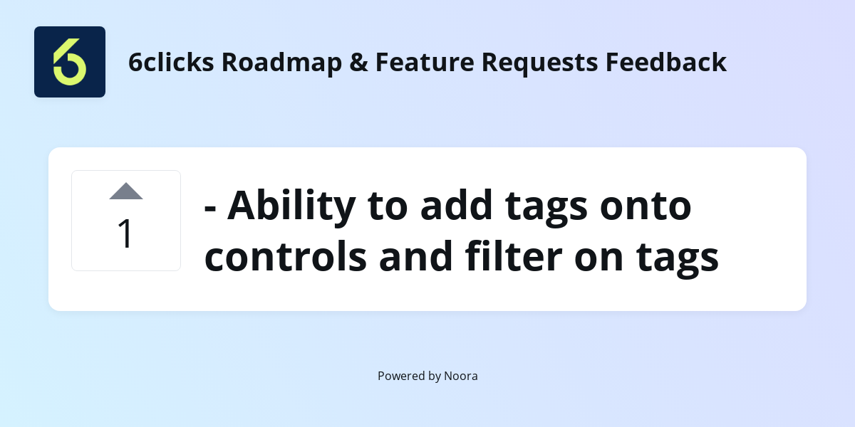 - Ability to add tags onto controls and filter on tags | Feature ...