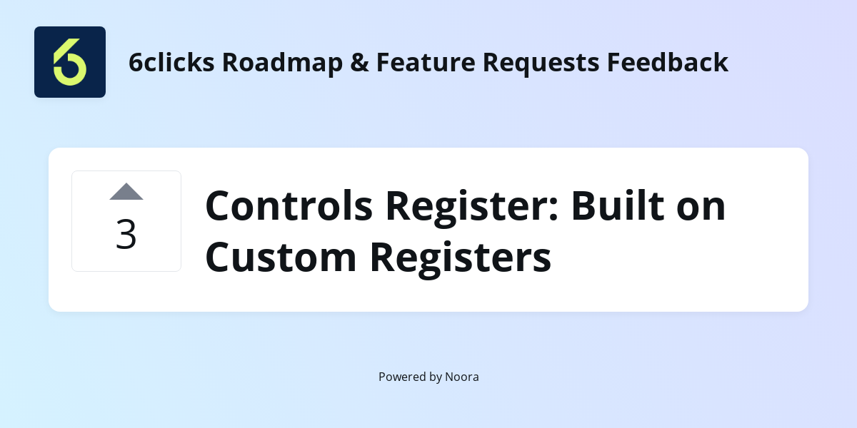 Controls Register: Built on Custom Registers | Feature Requests ...