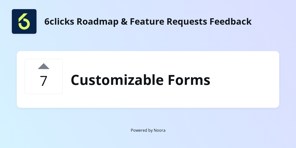 Customizable Forms | Feature Requests | 6clicks Roadmap & Feature Requests