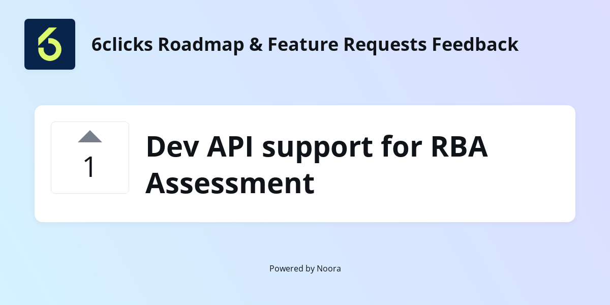 Dev API support for RBA Assessment | Feature Requests | 6clicks Roadmap ...