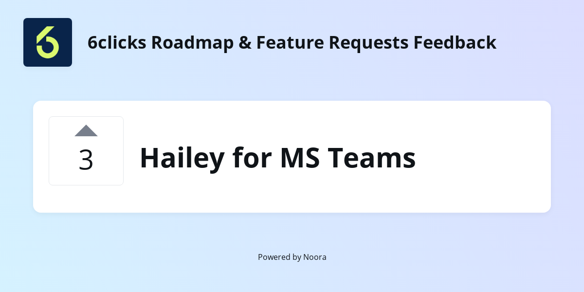 Hailey for MS Teams | Feature Requests | 6clicks Roadmap & Feature Requests