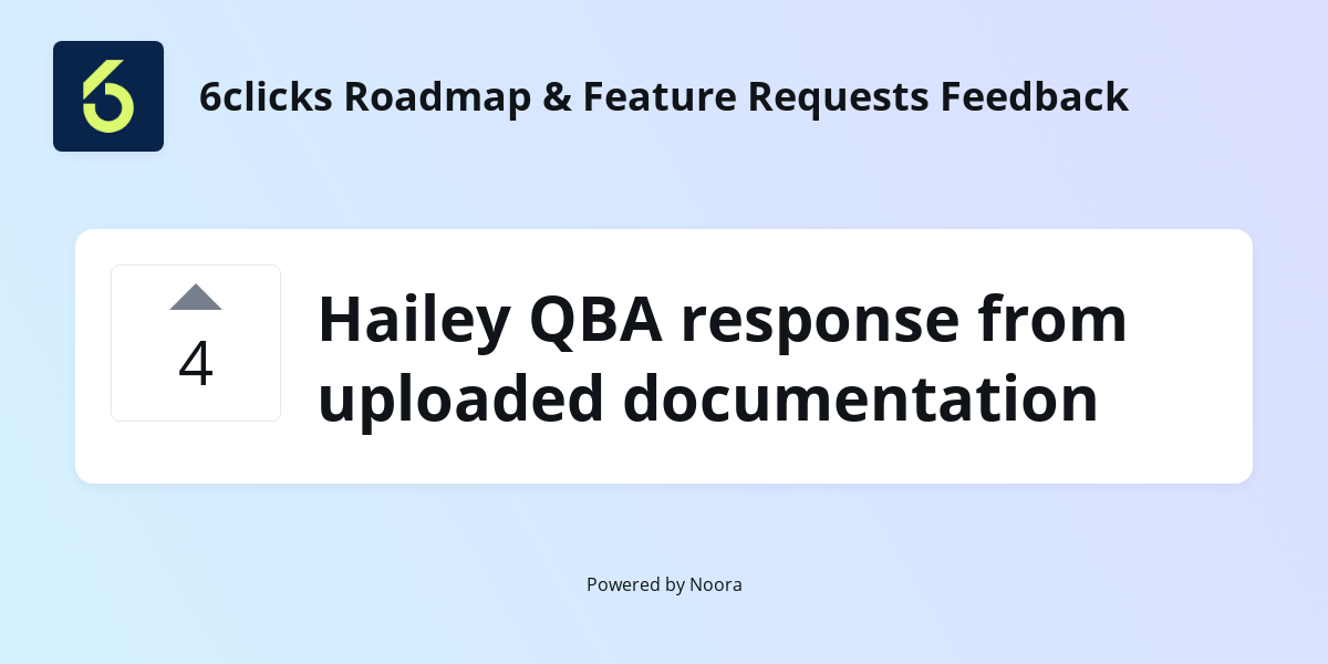 Hailey QBA response from uploaded documentation | Feature Requests ...
