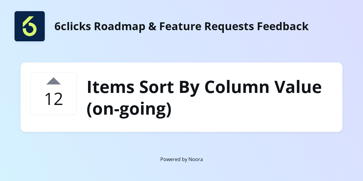 Items Sort By Column Value (on-going) | Feature Requests | 6clicks ...