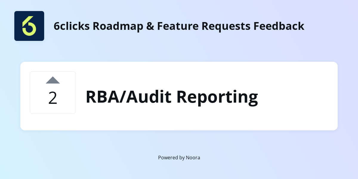 RBA/Audit Reporting | Feature Requests | 6clicks Roadmap & Feature Requests