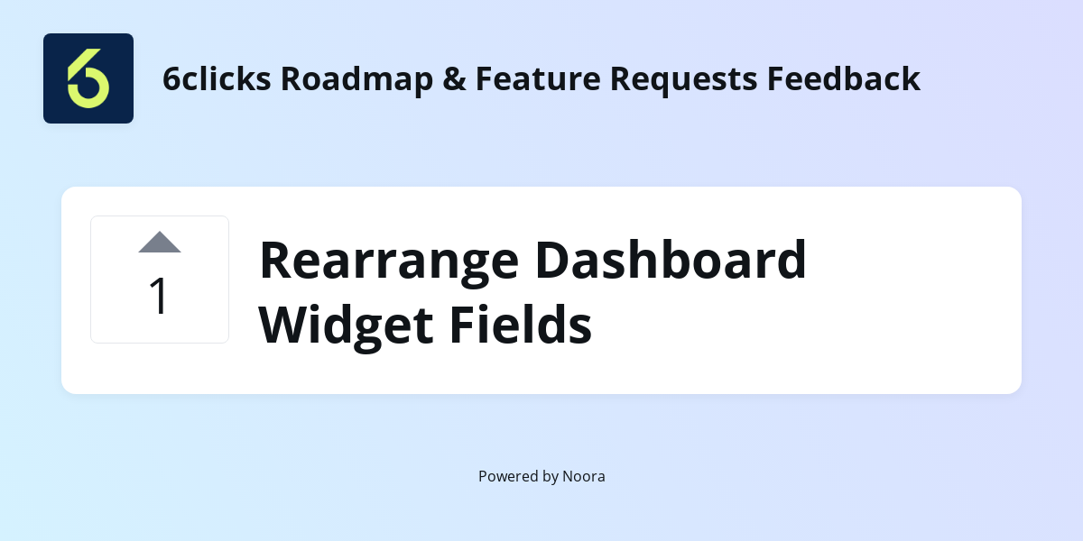 Rearrange Dashboard Widget Fields | Feature Requests | 6clicks Roadmap ...